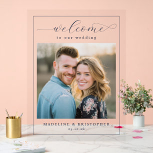 Romantic Neutral Modern Photo Acrylic Sign