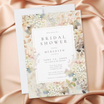 Romantic Neutral Vintage Hydrangeas Bridal Shower