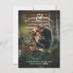 Romantic New Baby Announcement Card