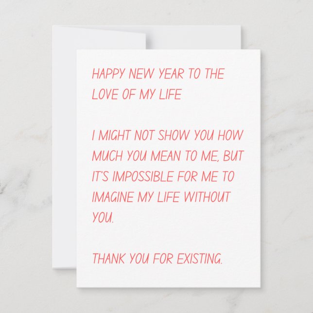 Romantic New year Holiday Card (Front)