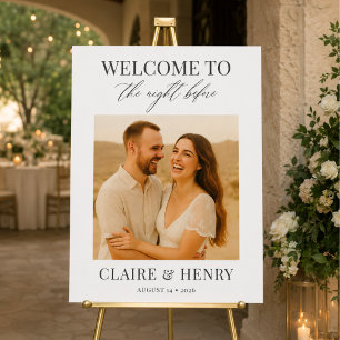 Romantic Night Before Photo Wedding Welcome Poster