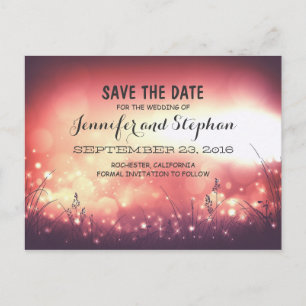 romantic night lights save the date postcards