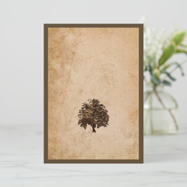 Romantic Oak Tree Wedding Invitation (Standing Front)