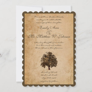 Romantic Oak Tree Wedding Invitation