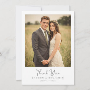 Romantic Olive Green Photo Thank You Card