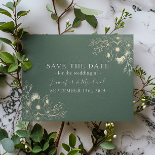 Romantic Olive Green Wedding Save The Date