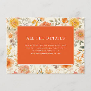 Romantic Orange Floral Enclosure Card