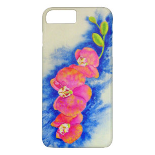 Romantic orange pink watercolor orchid painting iPhone 8 plus/7 plus case