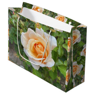 Romantic Orange Roses Flower Photography Floral Large Gift Bag