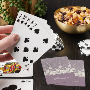 Romantic Orchid Purple Floral   Playing Cards
