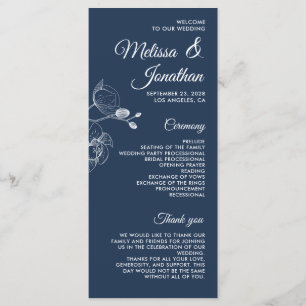 Romantic orchids elegant modern wedding program menu