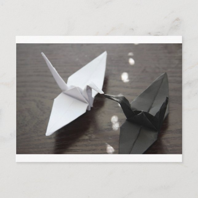 romantic origami cranes postcard (Front)
