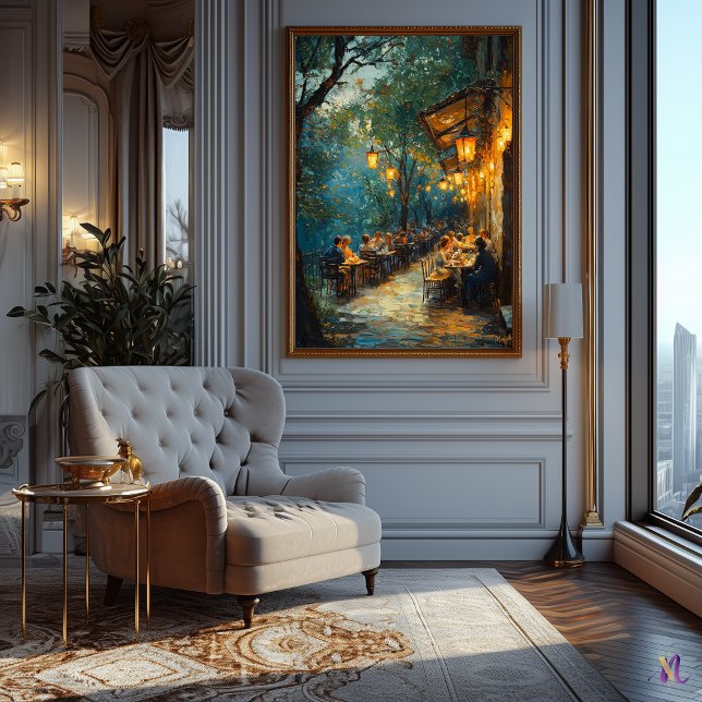 Romantic Outdoor Café at Night Impressionism Poster (Creator Uploaded)