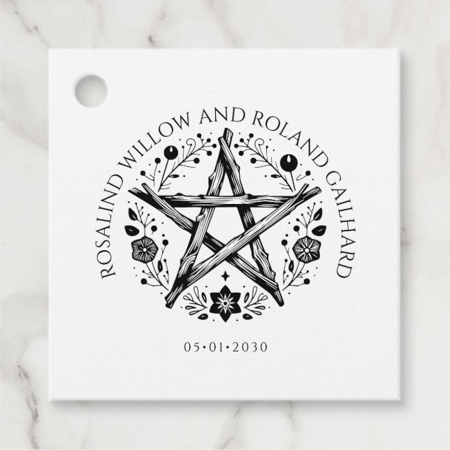 Romantic Pagan Wicca Wedding Favour Tags (Front)