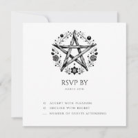 Romantic Pagan Wicca Wedding RSVP Invitation