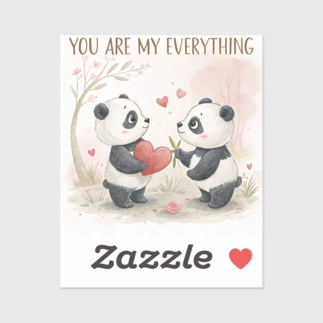 Romantic Panda Card  (Sheet)