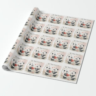 Romantic Panda Card – Be Mine Forever Wrapping Paper