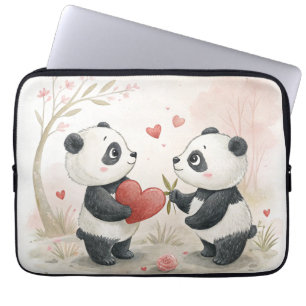 Romantic Panda Card  Laptop Sleeve