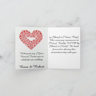 Romantic Paper Silhouette Wedding Scene Invitation