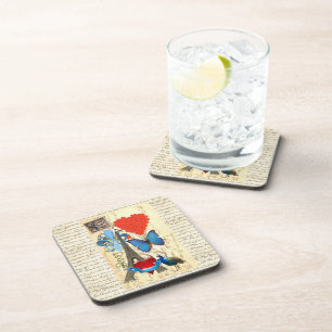 Romantic Paris collage Coaster