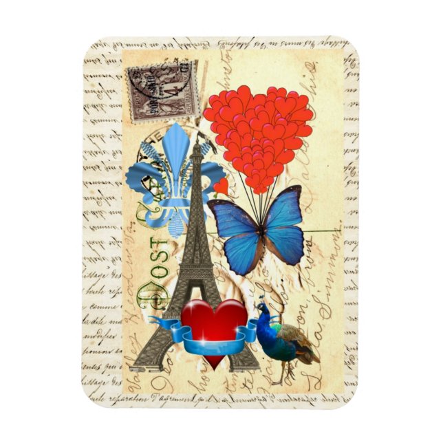 Romantic Paris collage Magnet (Vertical)