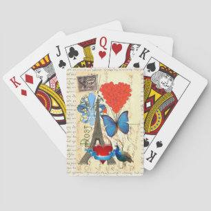 Romantic Paris collage Playing Cards