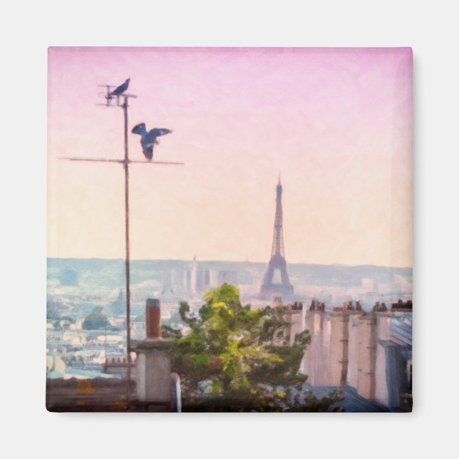 Romantic Paris Eiffel Tower Magnet (Front)