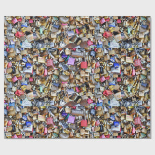 Romantic Paris Love Padlocks Wrapping Paper
