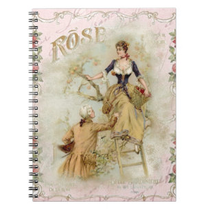Romantic Paris Lovers pink shabbychic Notebook