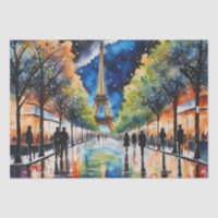 Romantic Paris Nightscape Decoupage