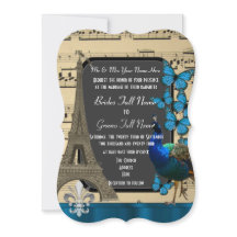 Romantic Paris, peacock and butterflies wedding
