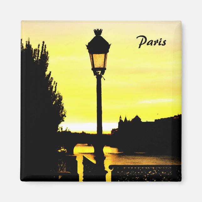 Romantic Paris, Sienna Sunset, Old Lamp / France Magnet (Front)