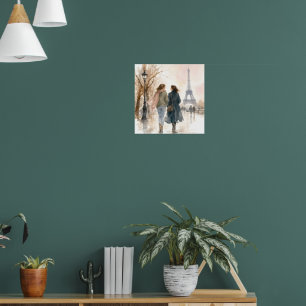 Romantic Paris Street Scene Print