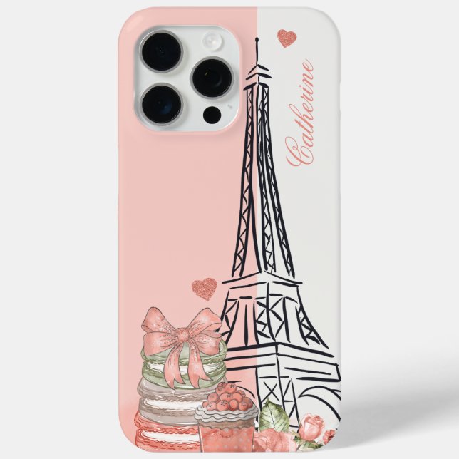 Romantic Paris Theme Personalised Case-Mate iPhone Case (Back)