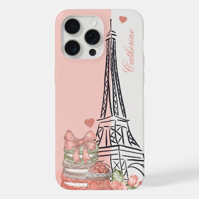 Romantic Paris Theme Personalised iPhone Case (Back)