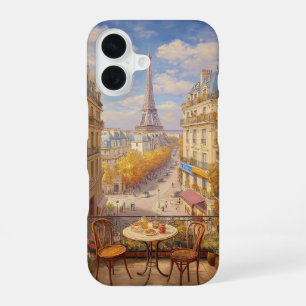 Romantic Parisian Balcony View Oil Painting iPhone 16 Case