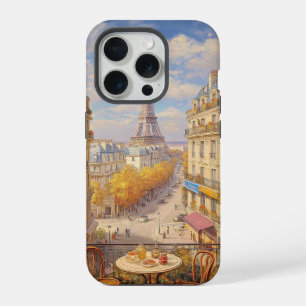 Romantic Parisian Balcony View Oil Painting iPhone 15 Pro Case