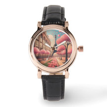 Romantic Parisian watch with Eiffel Tower