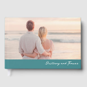 Romantic Pastel Beach Photo Guest Book