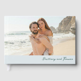 Romantic Pastel Beach Photo Guest Book