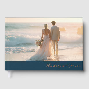 Romantic Pastel Beach Photo Guest Book