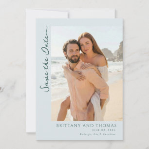 Romantic Pastel Beach Photo Save The Date