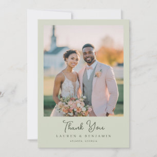 Romantic Pastel Classic Photo Thank You Card