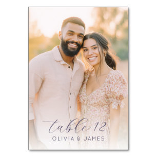 Romantic Pastel Contemporary Photo Table Number