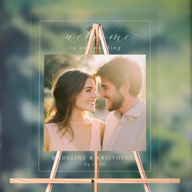 Romantic Pastel Elegant Photo Acrylic Sign (Neutral)