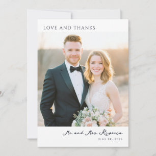 Romantic Pastel Elegant Photo Thank You Card