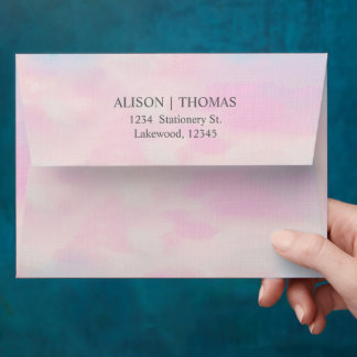 Romantic Pastel  Envelope – Soft Pink & Blue 