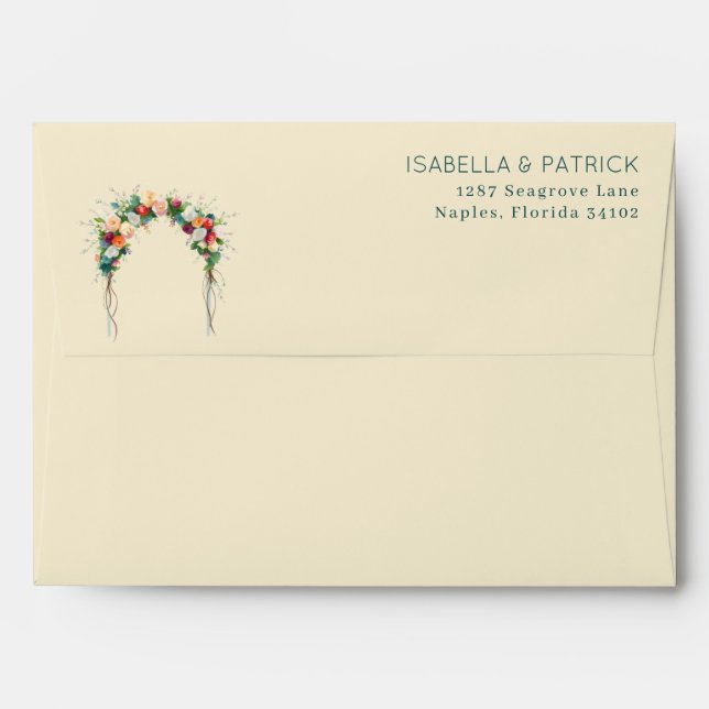 Romantic Pastel Floral Arch Envelope (Back (Top Flap))