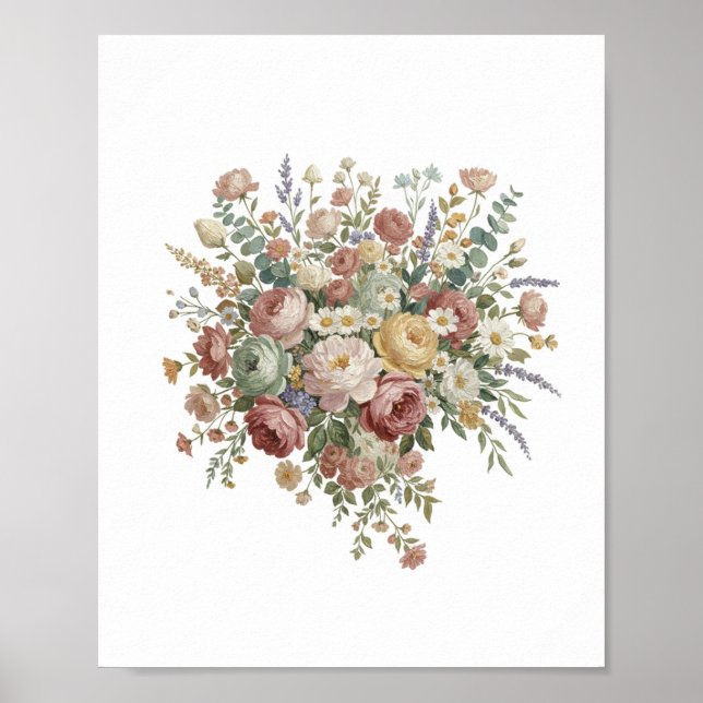 Romantic Pastel Floral Canvas Print (Front)