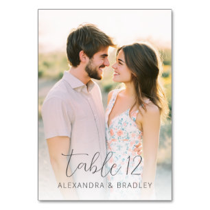 Romantic Pastel Floral Photo Table Number